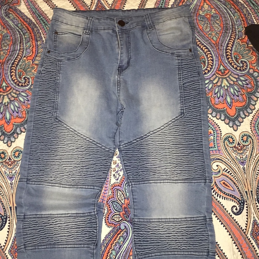 Blue Biker Jeans👖